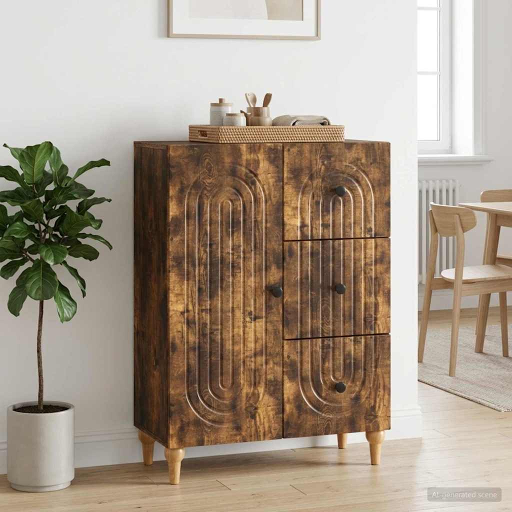 Sideboard Geräucherte Eiche 66 x 34,5 x 90 cm Holzwerkstoff