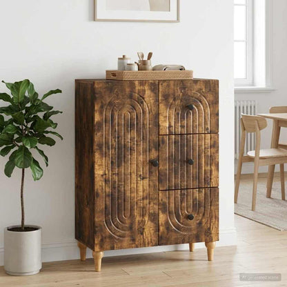 Sideboard Geräucherte Eiche 66 x 34,5 x 90 cm Holzwerkstoff