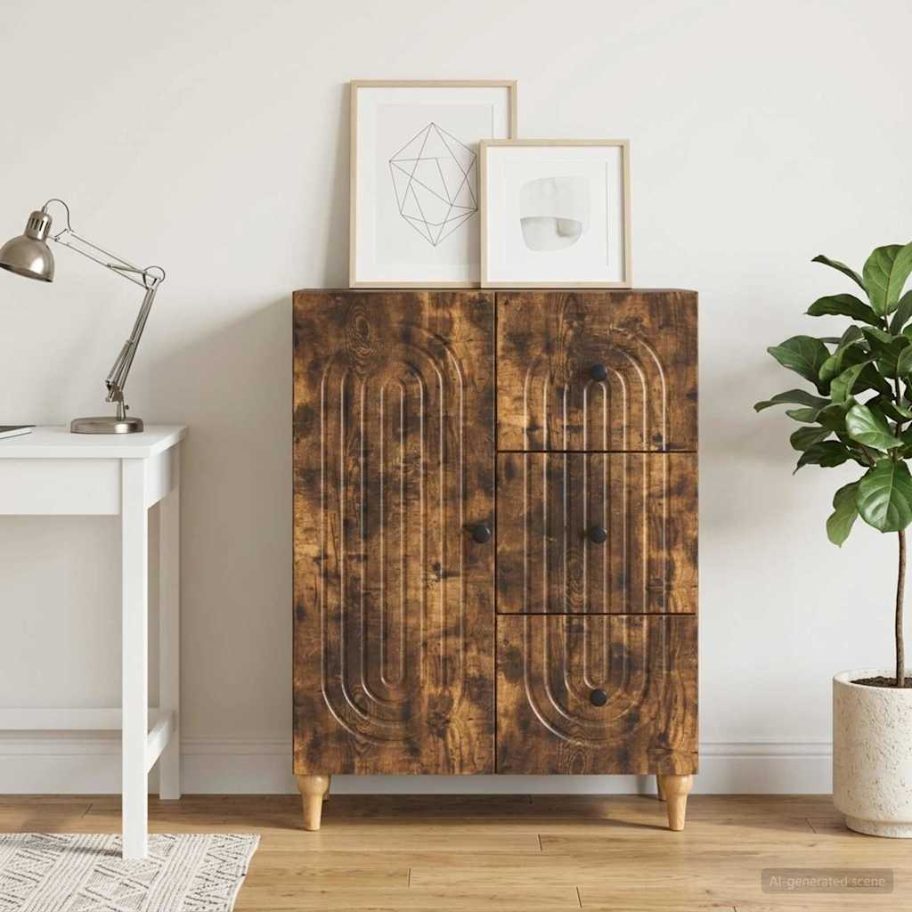 Sideboard Geräucherte Eiche 66 x 34,5 x 90 cm Holzwerkstoff