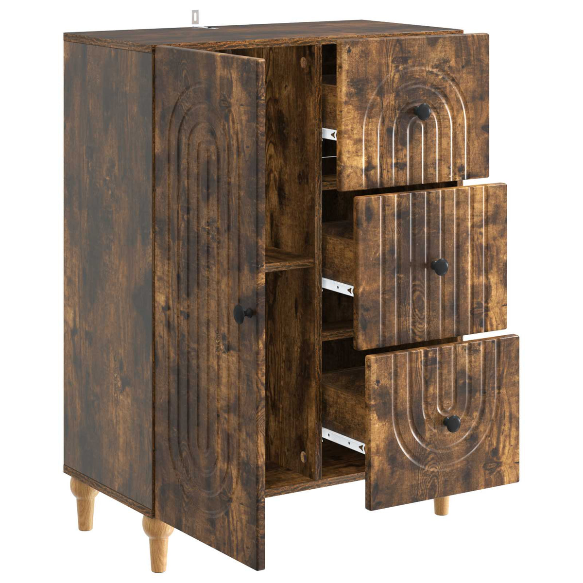 Sideboard Geräucherte Eiche 66 x 34,5 x 90 cm Holzwerkstoff