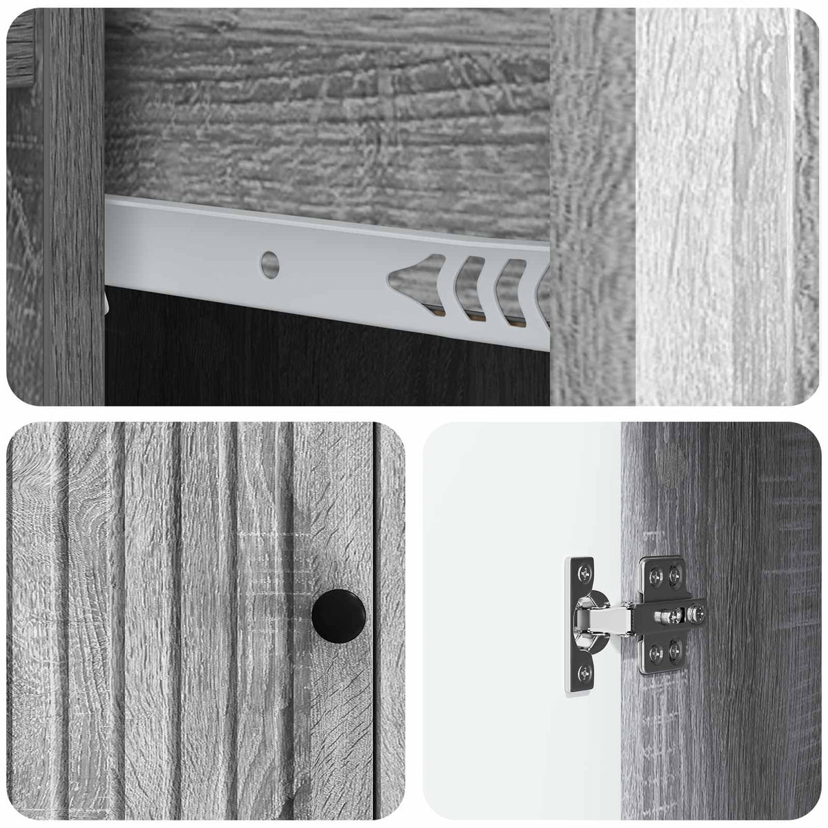 Sideboard Graues Sonoma 66 x 34,5 x 90 cm Holzwerkstoff