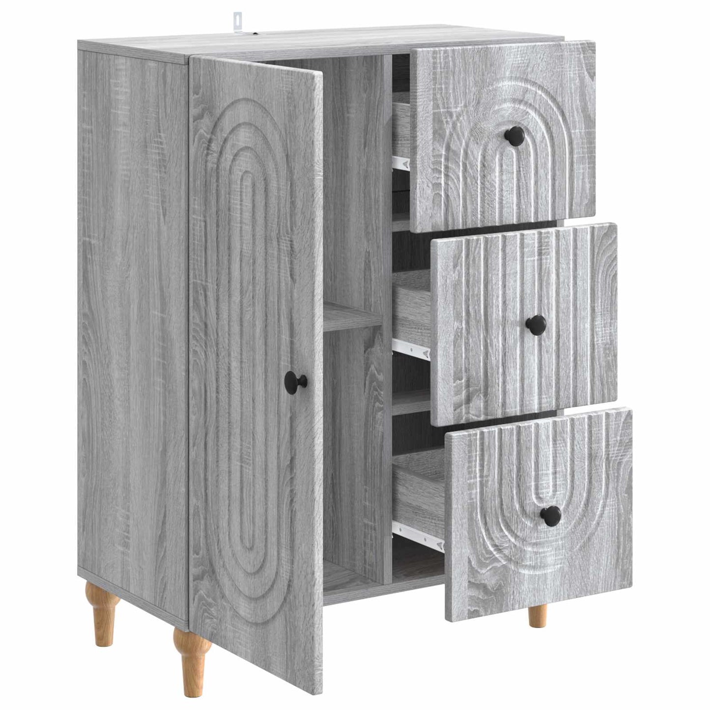 Sideboard Graues Sonoma 66 x 34,5 x 90 cm Holzwerkstoff