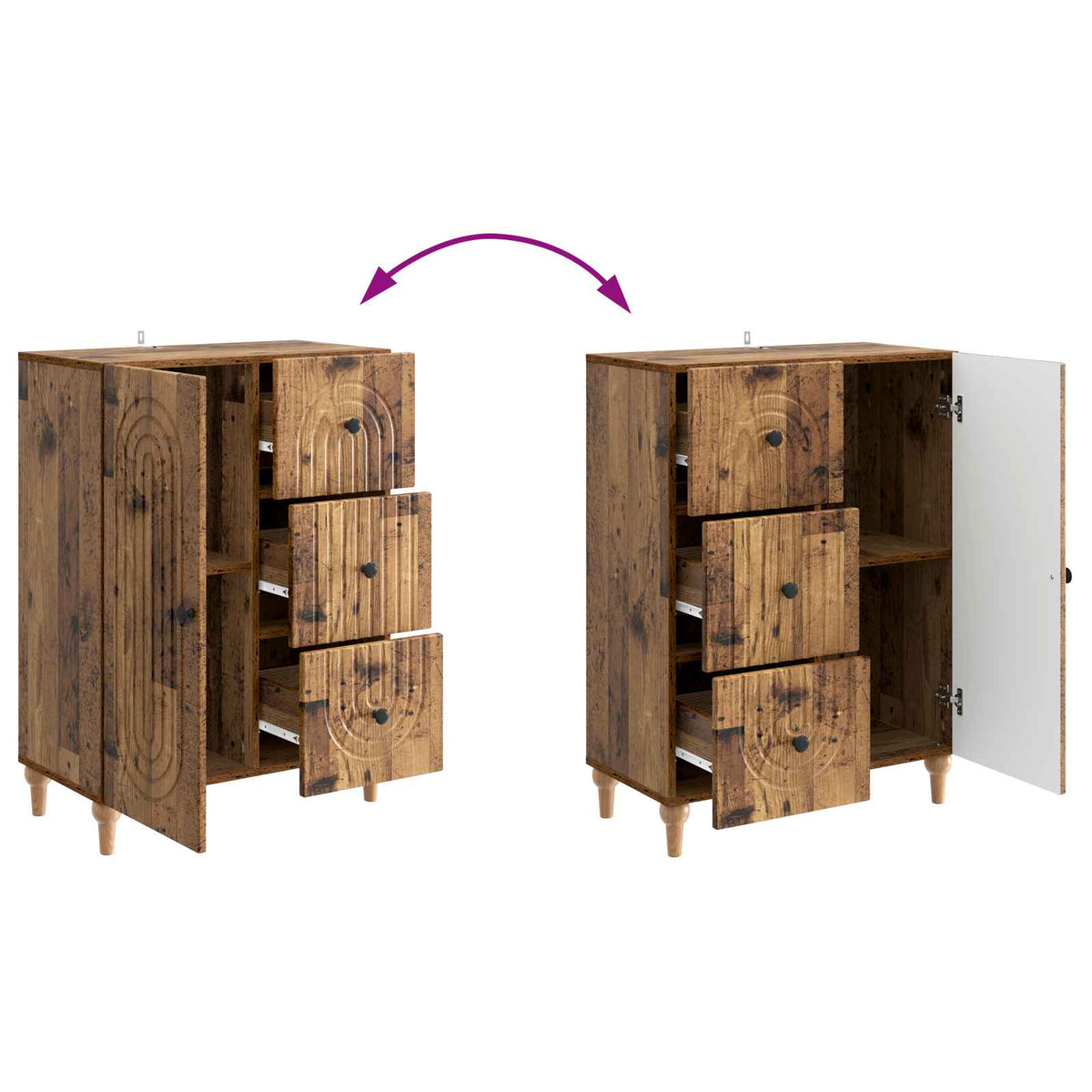 Sideboard Altholz 66 x 34,5 x 90 cm Holzwerkstoff