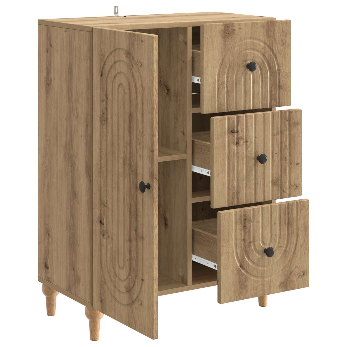 Sideboard Artisan-Eiche 66 x 34,5 x 90 cm Holzwerkstoff
