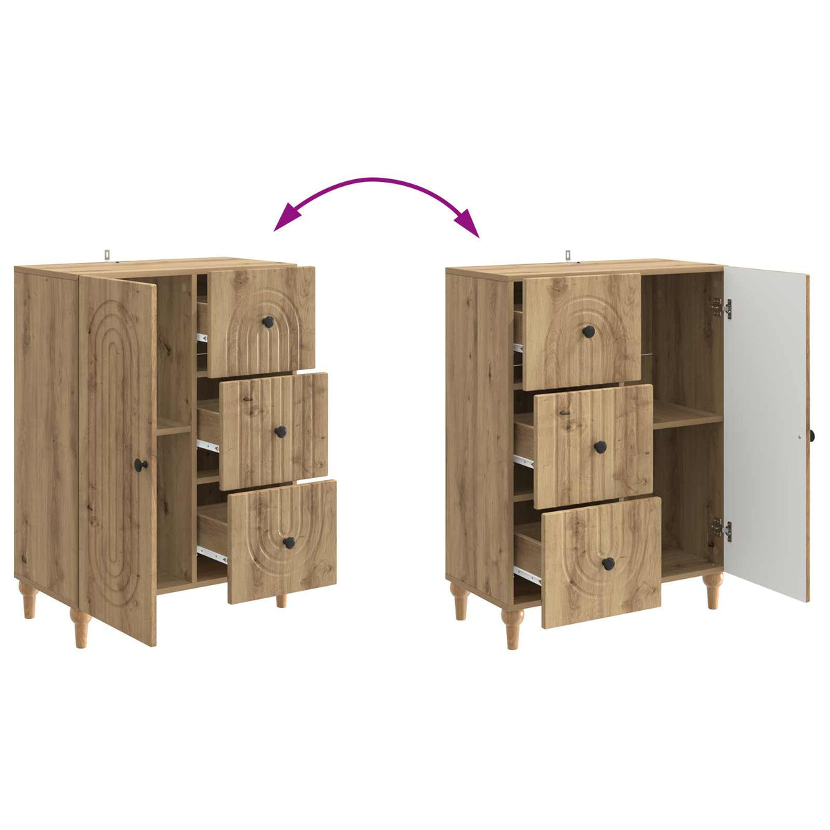 Sideboard Artisan-Eiche 66 x 34,5 x 90 cm Holzwerkstoff