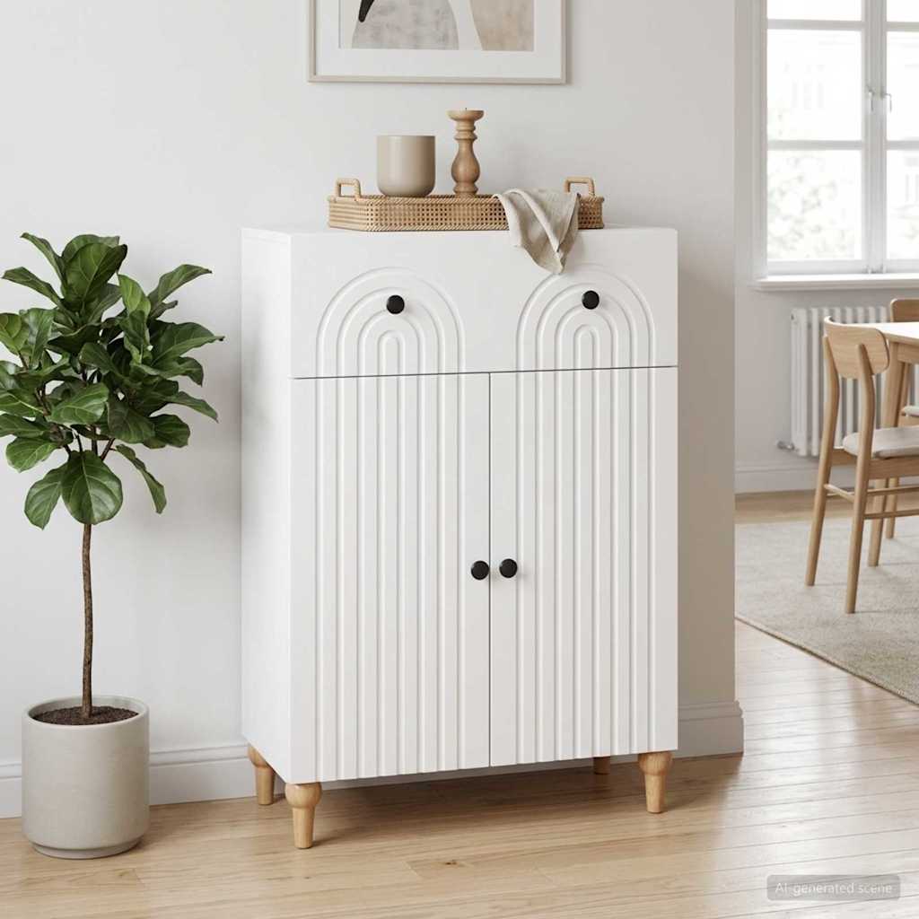 Sideboard Weiß 66 x 34,5 x 90 cm Holzwerkstoff