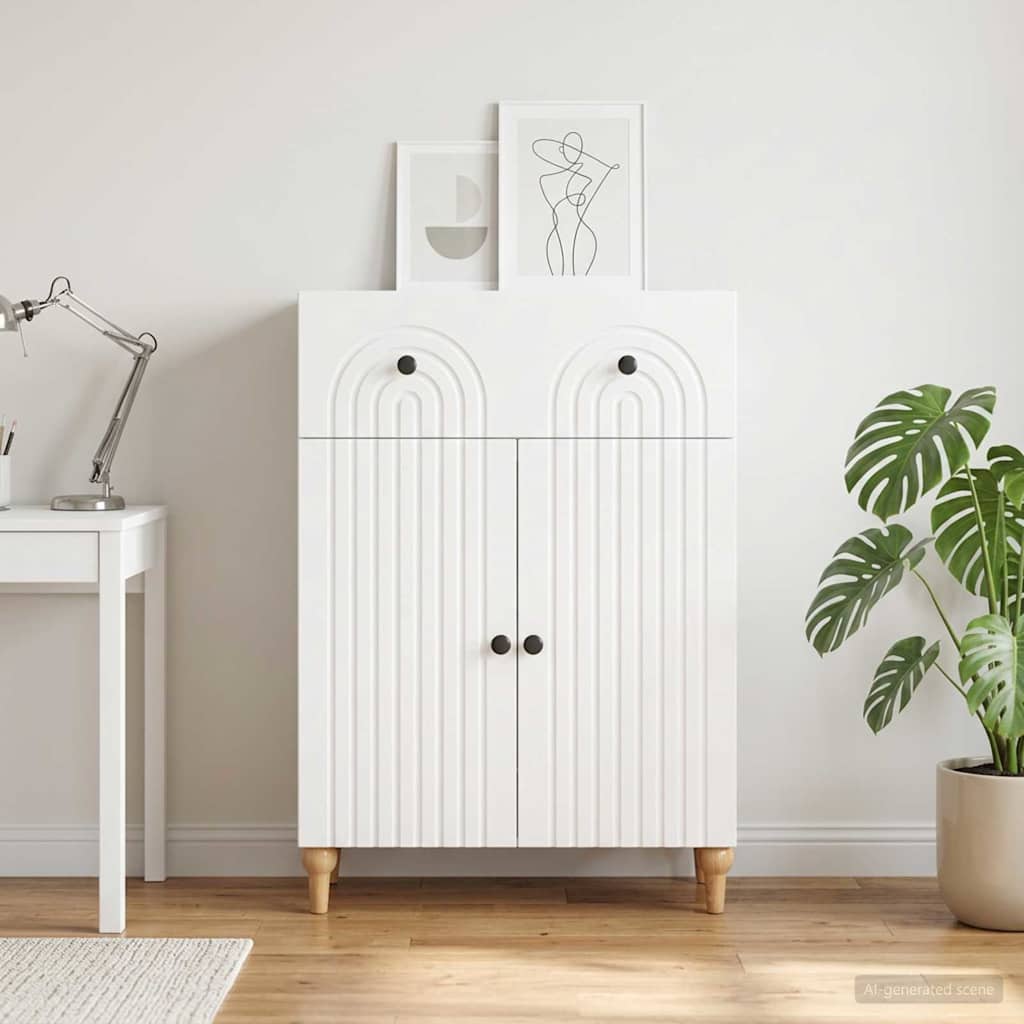 Sideboard Weiß 66 x 34,5 x 90 cm Holzwerkstoff