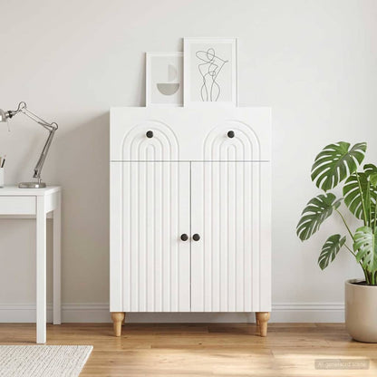 Sideboard Weiß 66 x 34,5 x 90 cm Holzwerkstoff