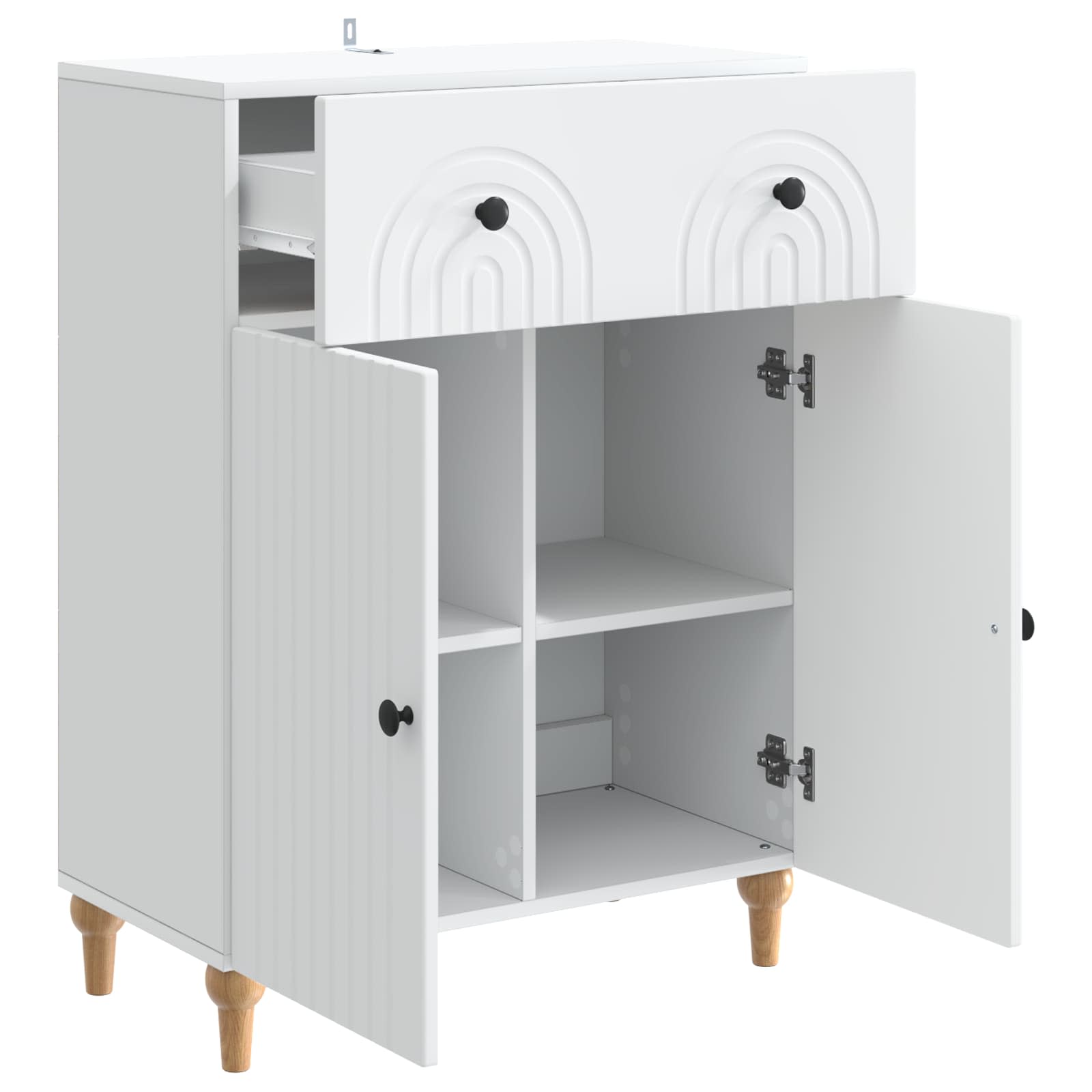 Sideboard Weiß 66 x 34,5 x 90 cm Holzwerkstoff