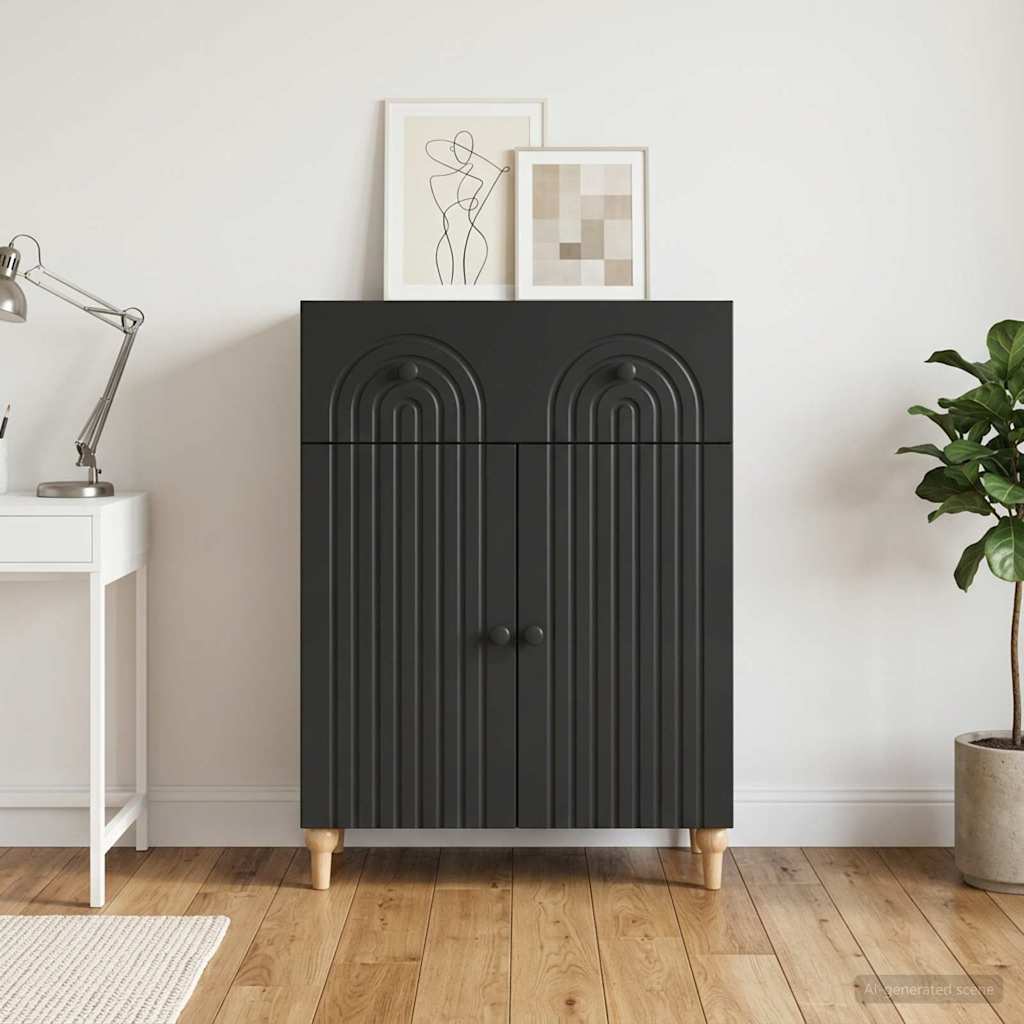 Sideboard Schwarz 66 x 34,5 x 90 cm Holzwerkstoff