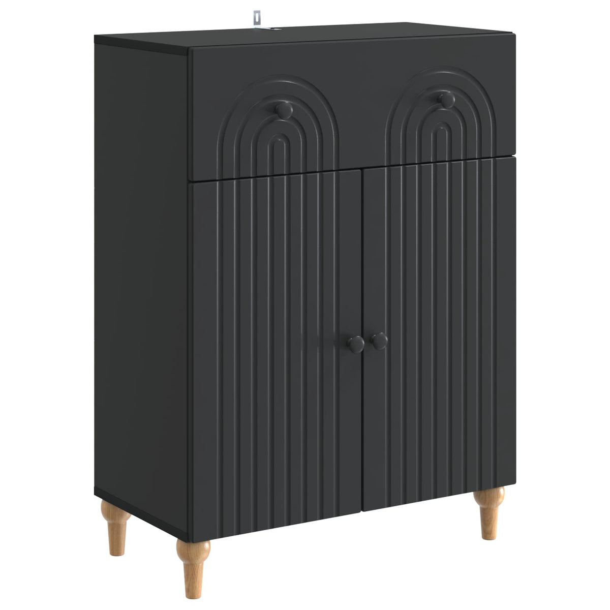 Sideboard Schwarz 66 x 34,5 x 90 cm Holzwerkstoff