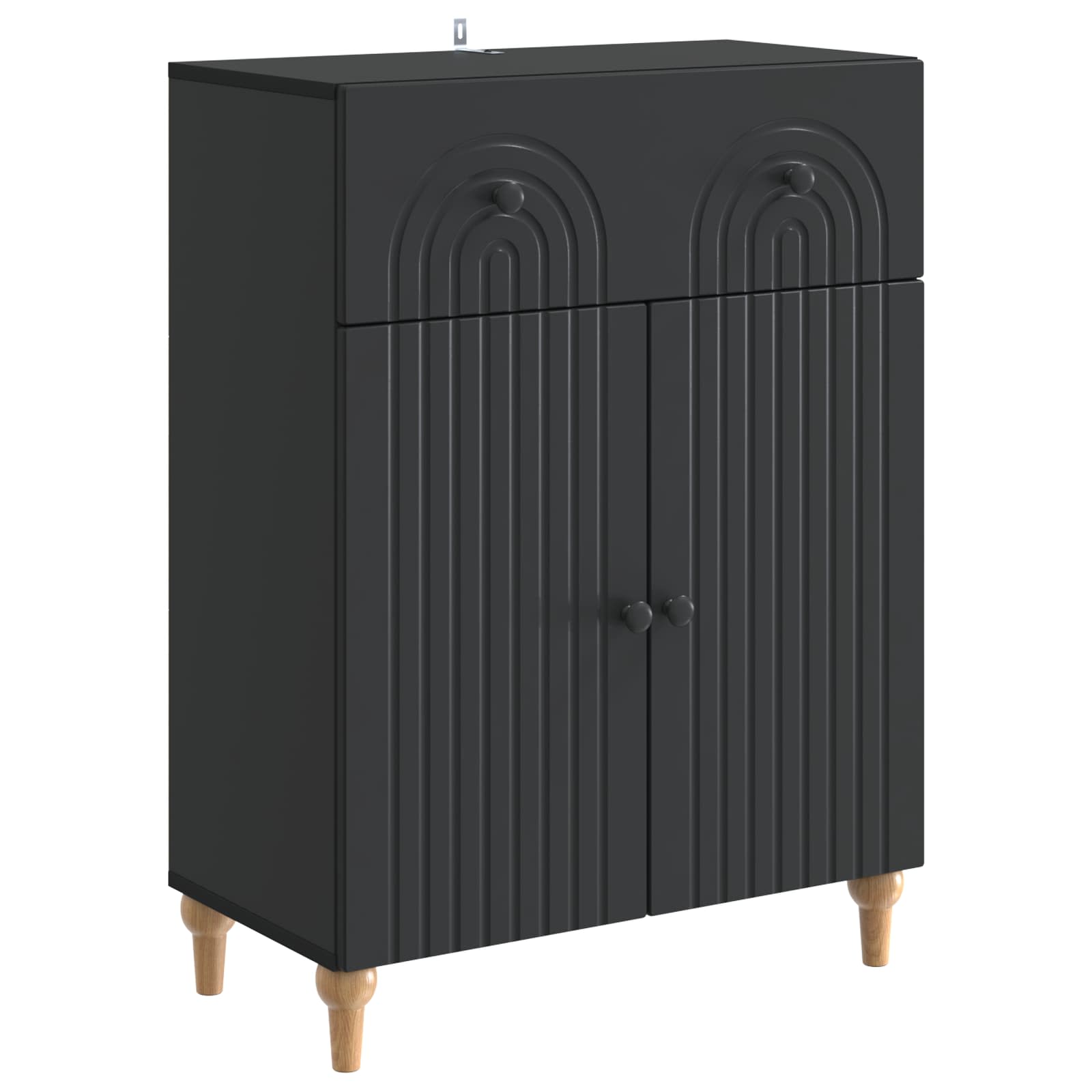 Sideboard Schwarz 66 x 34,5 x 90 cm Holzwerkstoff