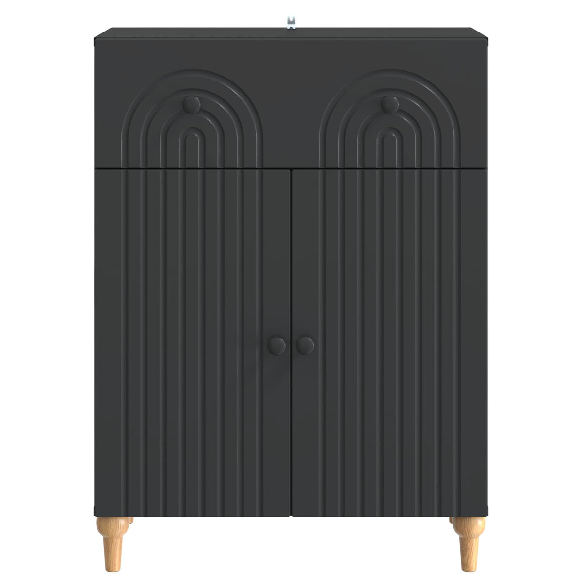 Sideboard Schwarz 66 x 34,5 x 90 cm Holzwerkstoff