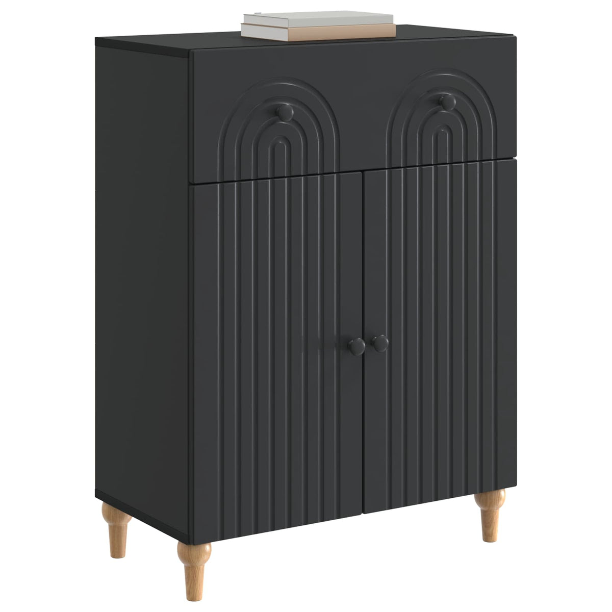 Sideboard Schwarz 66 x 34,5 x 90 cm Holzwerkstoff