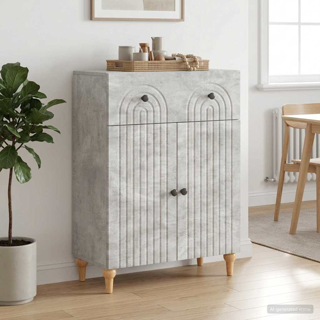 Sideboard Betongrau 66 x 34,5 x 90 cm Holzwerkstoff
