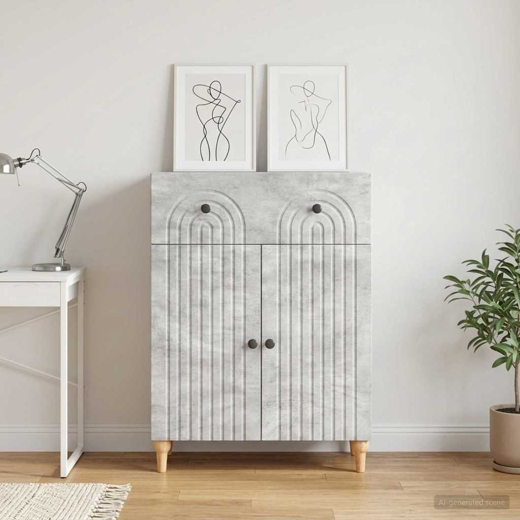 Sideboard Betongrau 66 x 34,5 x 90 cm Holzwerkstoff