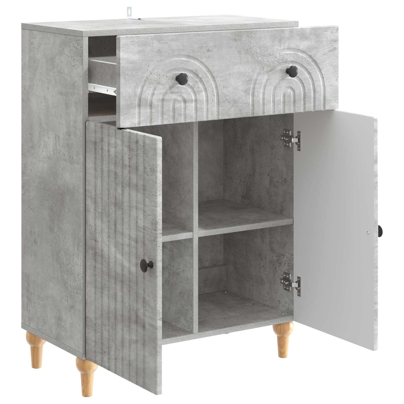 Sideboard Betongrau 66 x 34,5 x 90 cm Holzwerkstoff