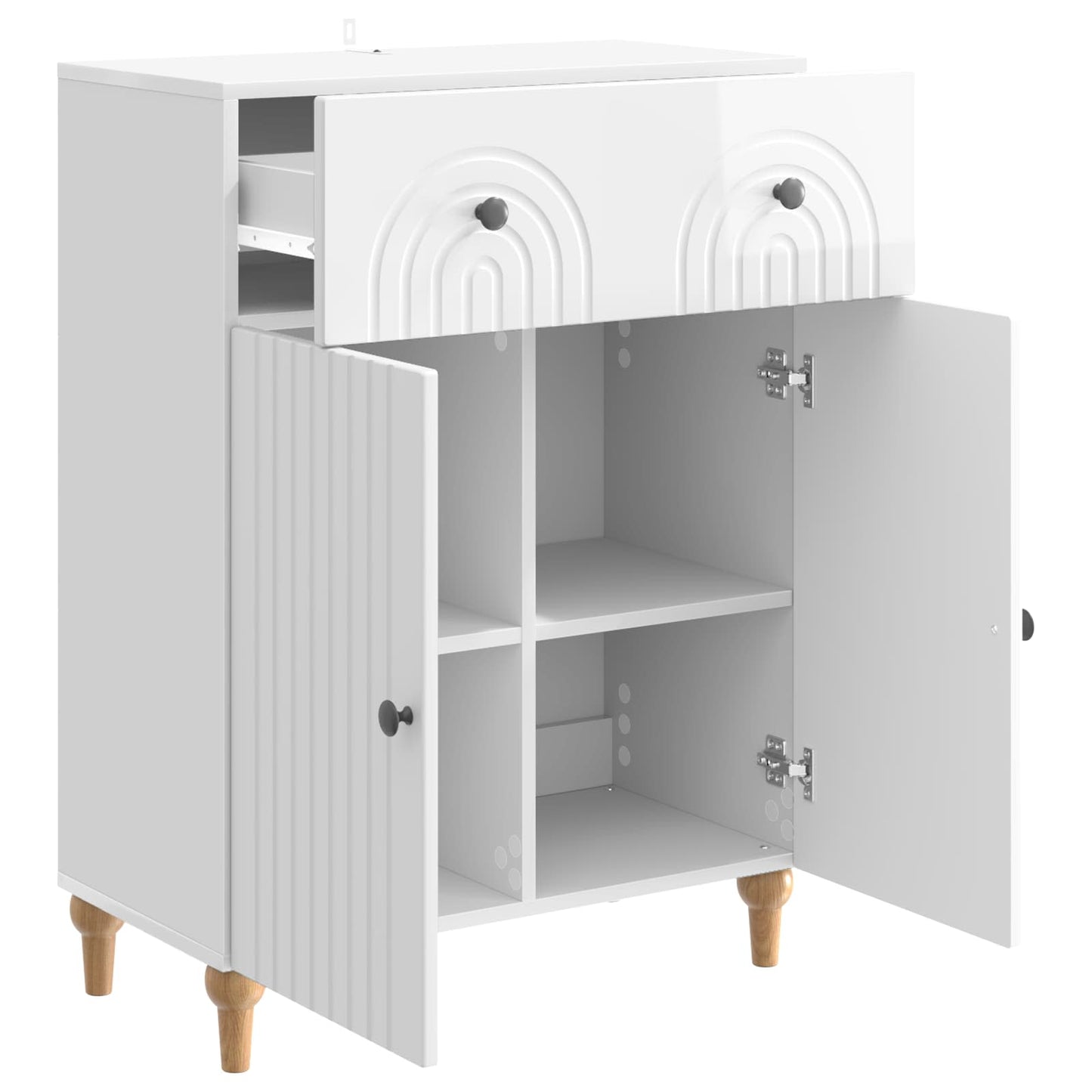 Sideboard Hochglanz Weiß 66 x 34,5 x 90 cm Holzwerkstoff