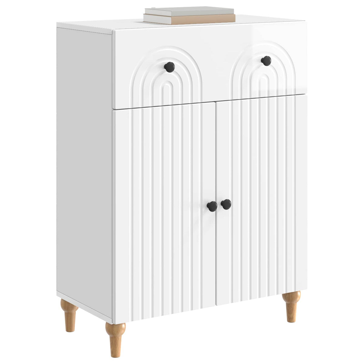 Sideboard Hochglanz Weiß 66 x 34,5 x 90 cm Holzwerkstoff