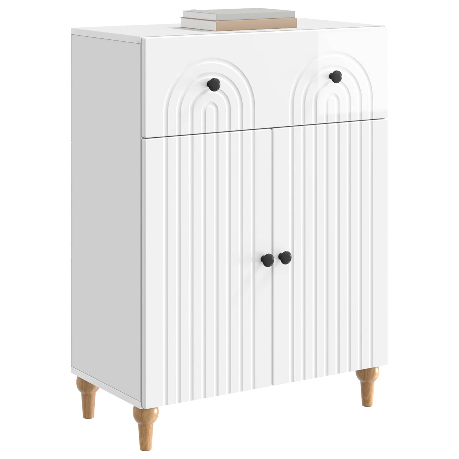 Sideboard Hochglanz Weiß 66 x 34,5 x 90 cm Holzwerkstoff