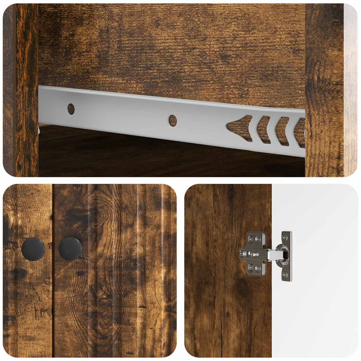 Sideboard Räuchereiche 66 x 34,5 x 90 cm Holzwerkstoff