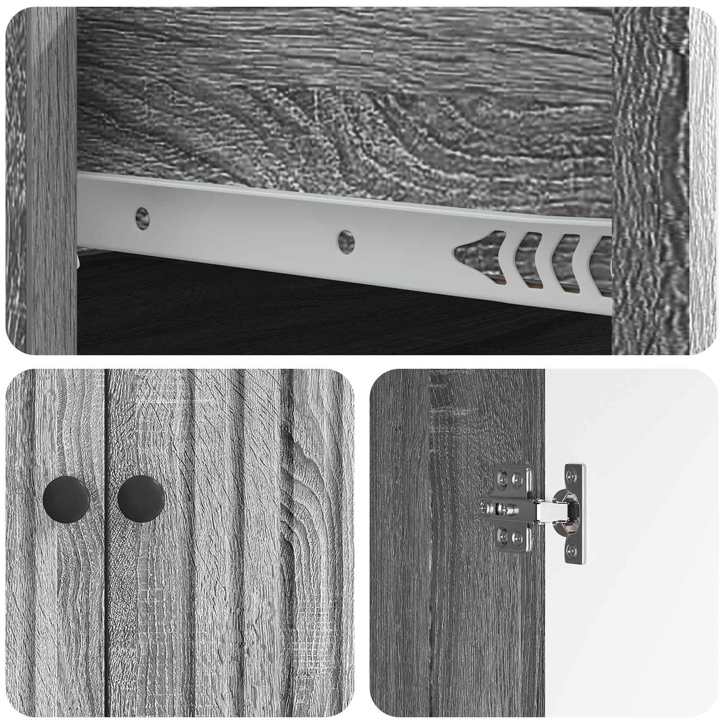 Sideboard Sonoma-Grau 66 x 34,5 x 90 cm Holzwerkstoff