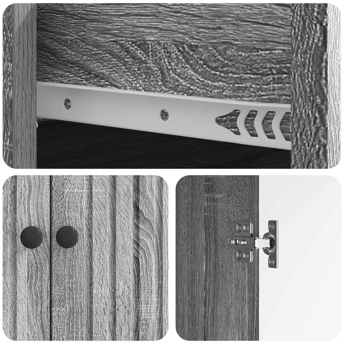 Sideboard Sonoma-Grau 66 x 34,5 x 90 cm Holzwerkstoff