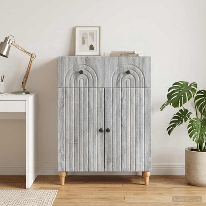 Sideboard Sonoma-Grau 66 x 34,5 x 90 cm Holzwerkstoff