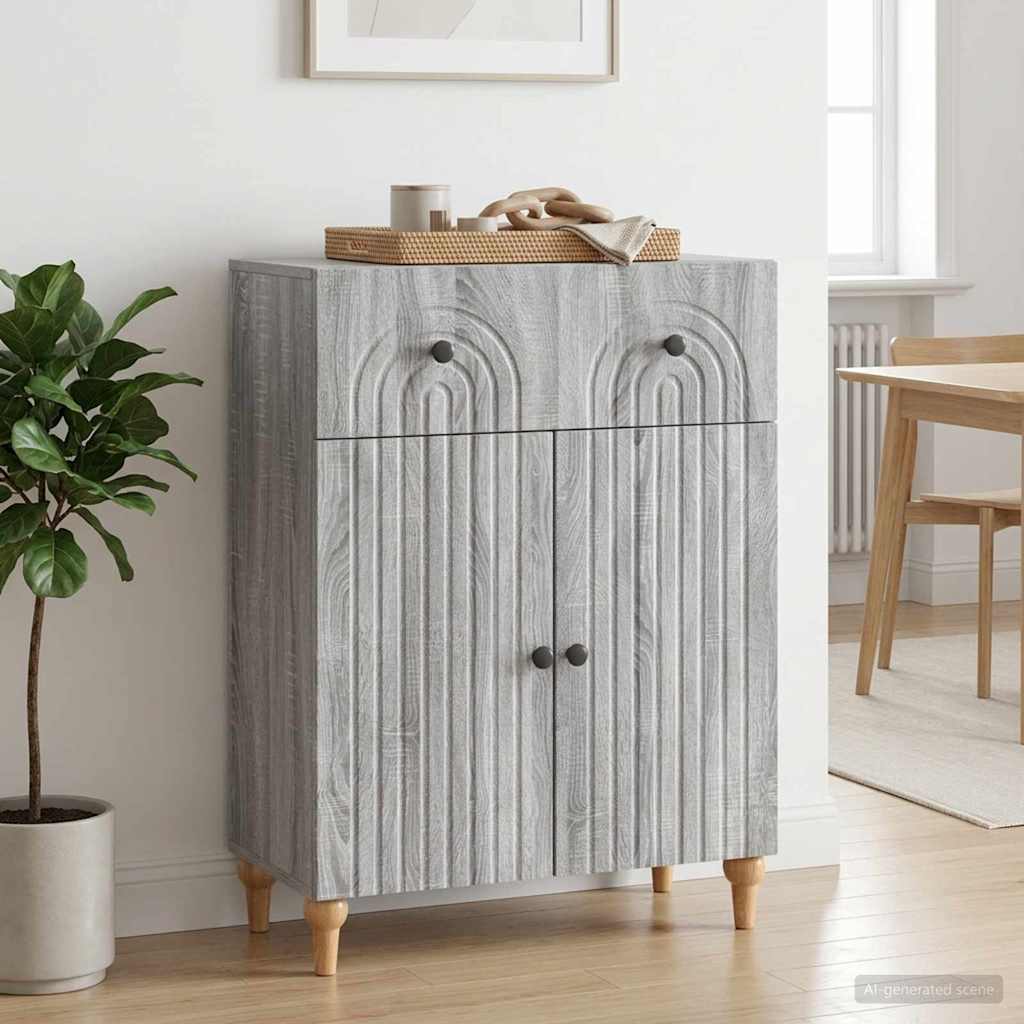 Sideboard Sonoma-Grau 66 x 34,5 x 90 cm Holzwerkstoff