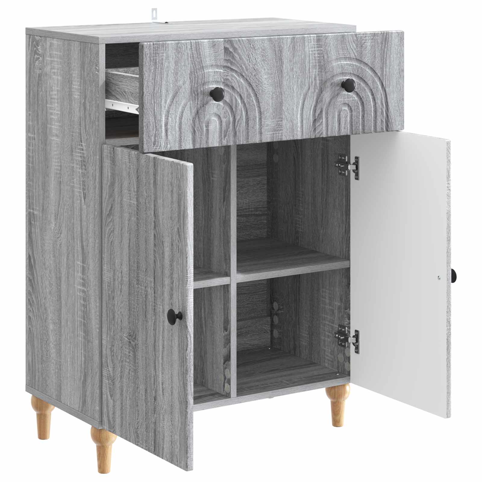 Sideboard Sonoma-Grau 66 x 34,5 x 90 cm Holzwerkstoff