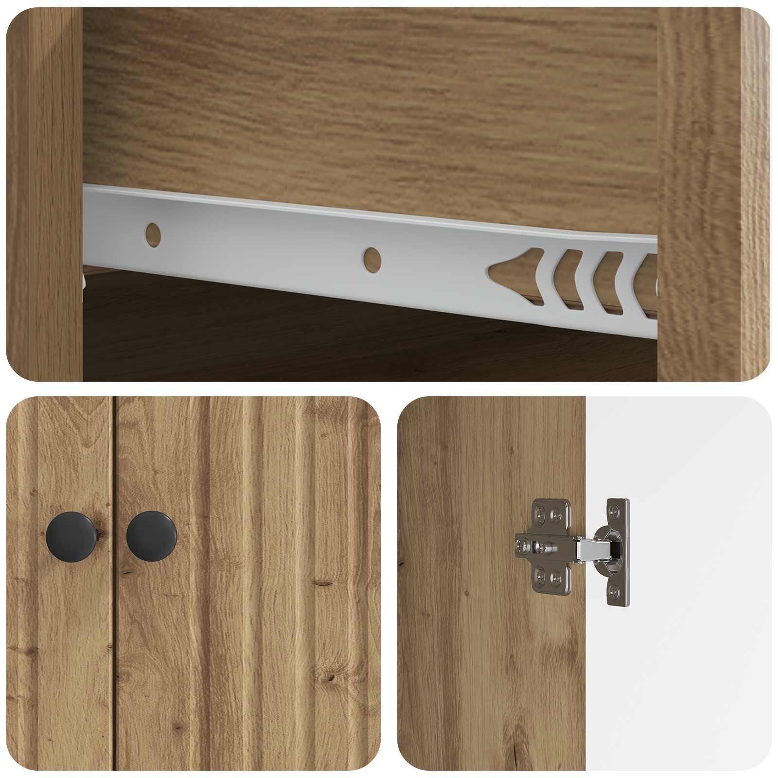 Sideboard Artisan-Eiche 66 x 34,5 x 90 cm Holzwerkstoff