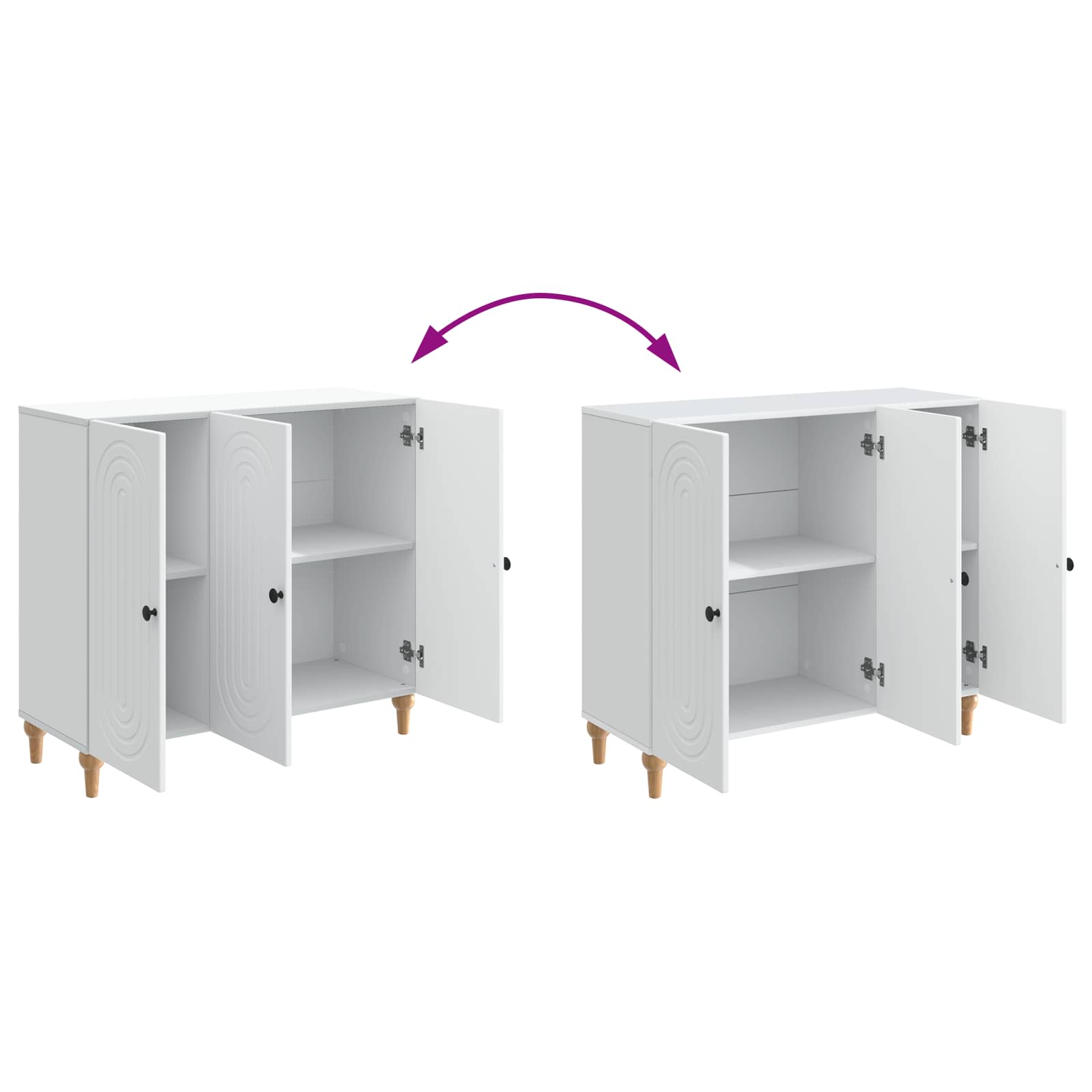 Sideboard Weiß 89 x 34,5 x 80 cm Holzwerkstoff