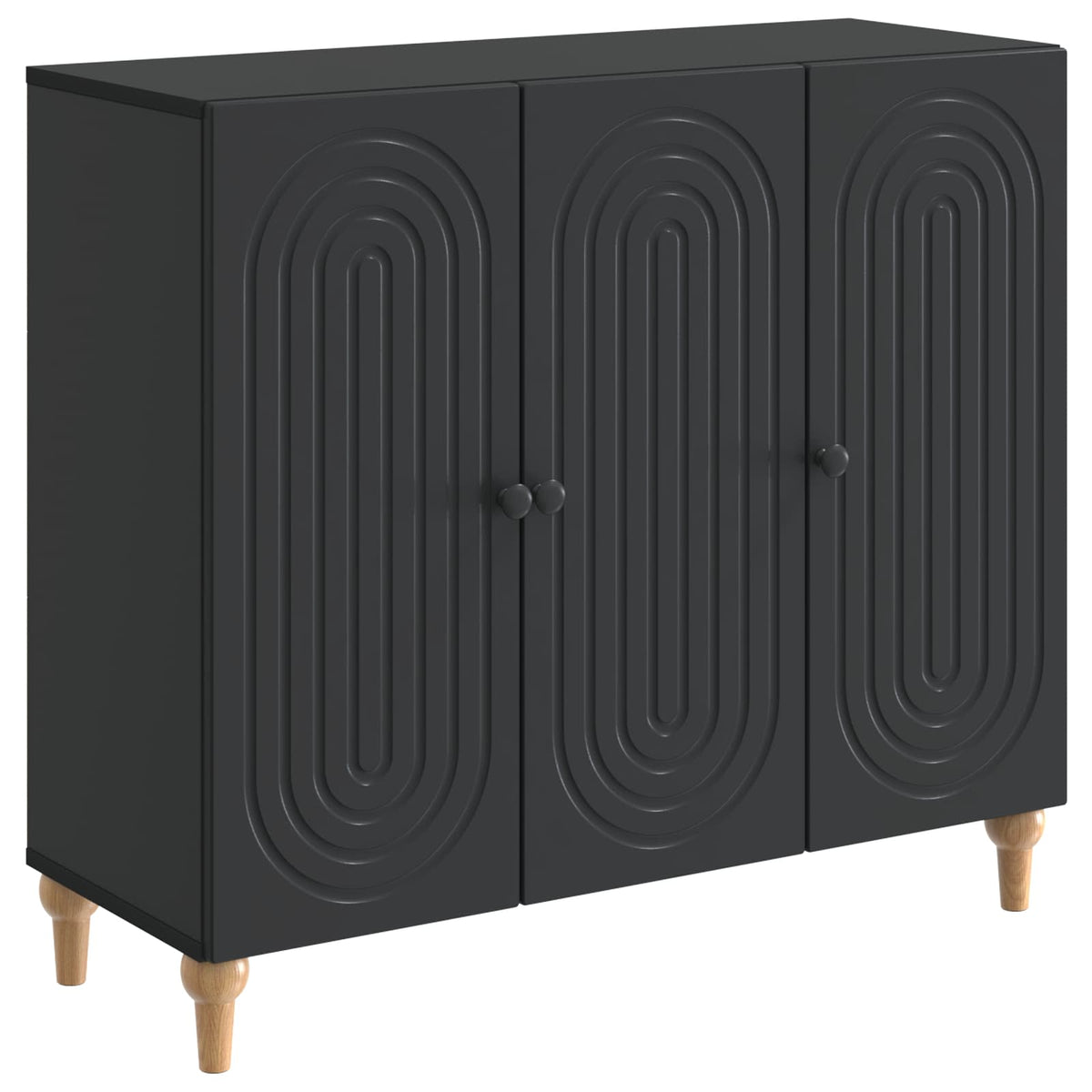 Sideboard Schwarz 89 x 34,5 x 80 cm Holzwerkstoff