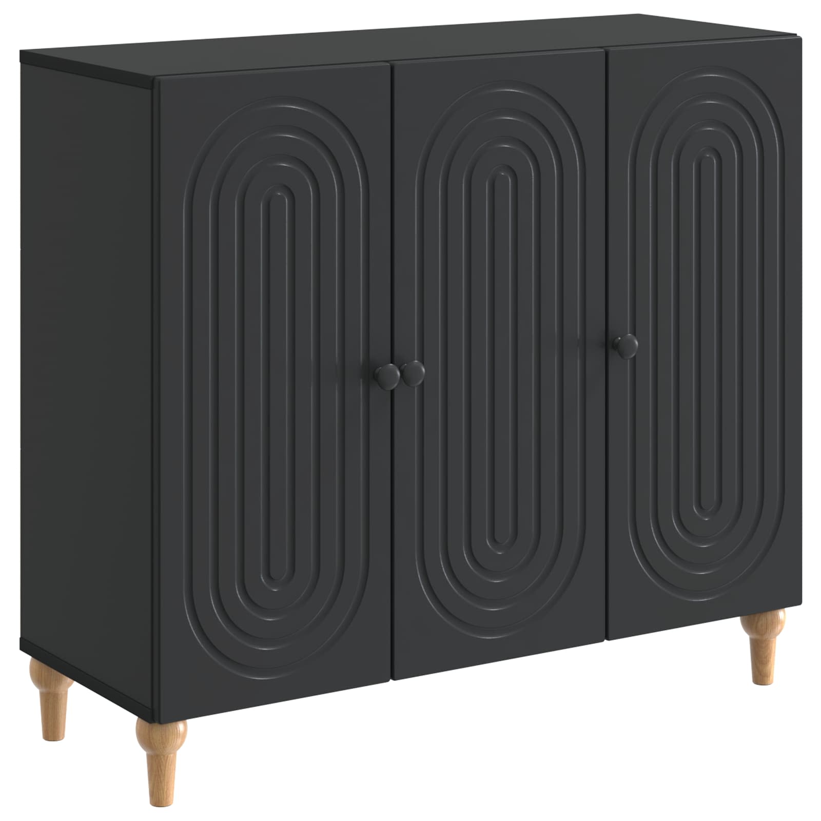 Sideboard Schwarz 89 x 34,5 x 80 cm Holzwerkstoff
