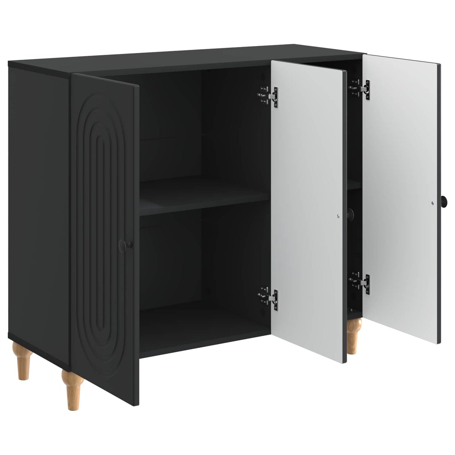 Sideboard Schwarz 89 x 34,5 x 80 cm Holzwerkstoff