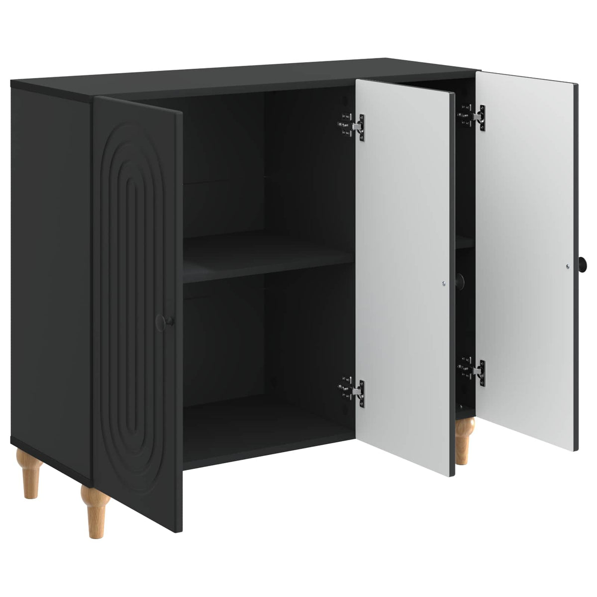 Sideboard Schwarz 89 x 34,5 x 80 cm Holzwerkstoff