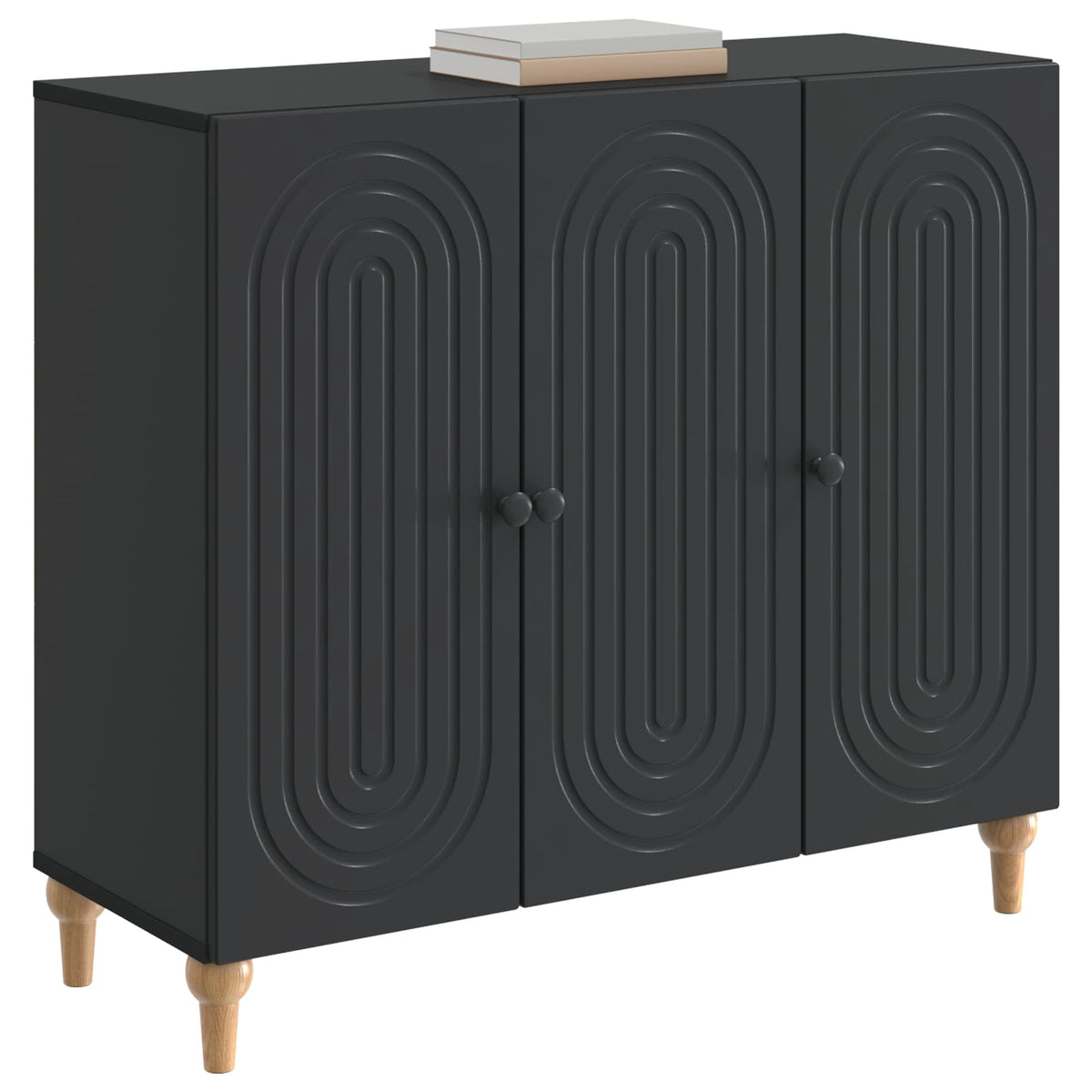 Sideboard Schwarz 89 x 34,5 x 80 cm Holzwerkstoff