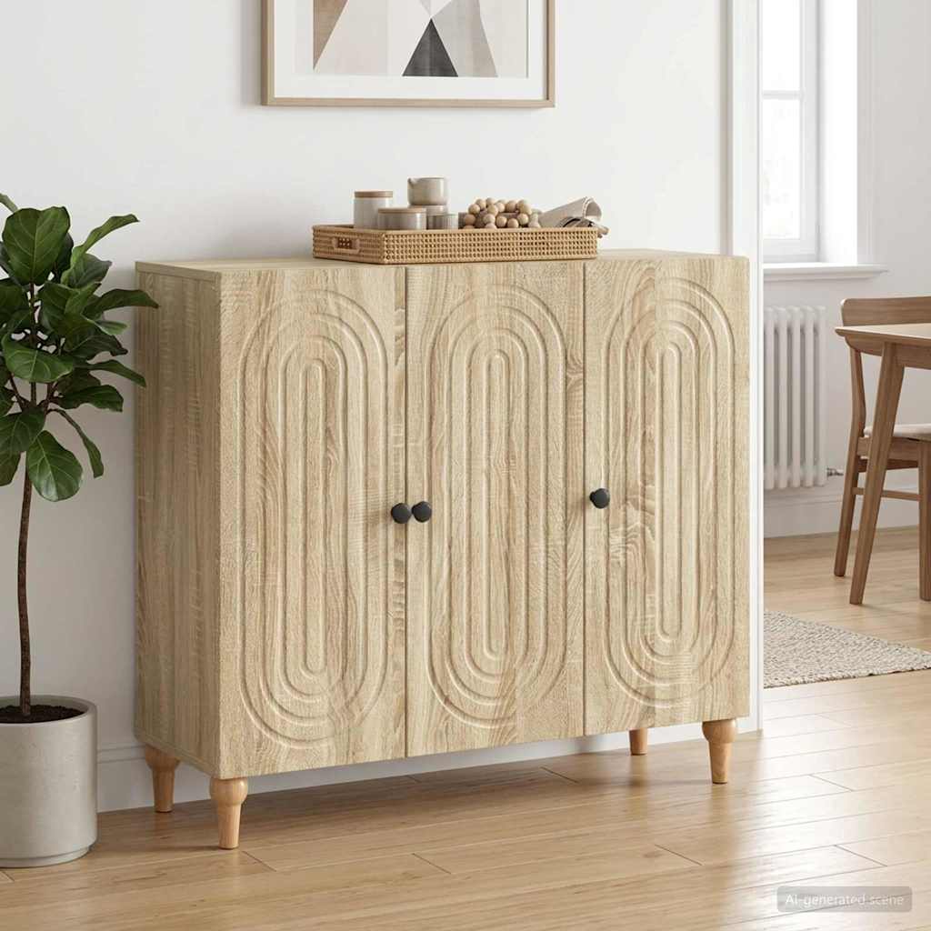 Sideboard Sonoma-Eiche 89 x 34,5 x 80 cm Holzwerkstoff