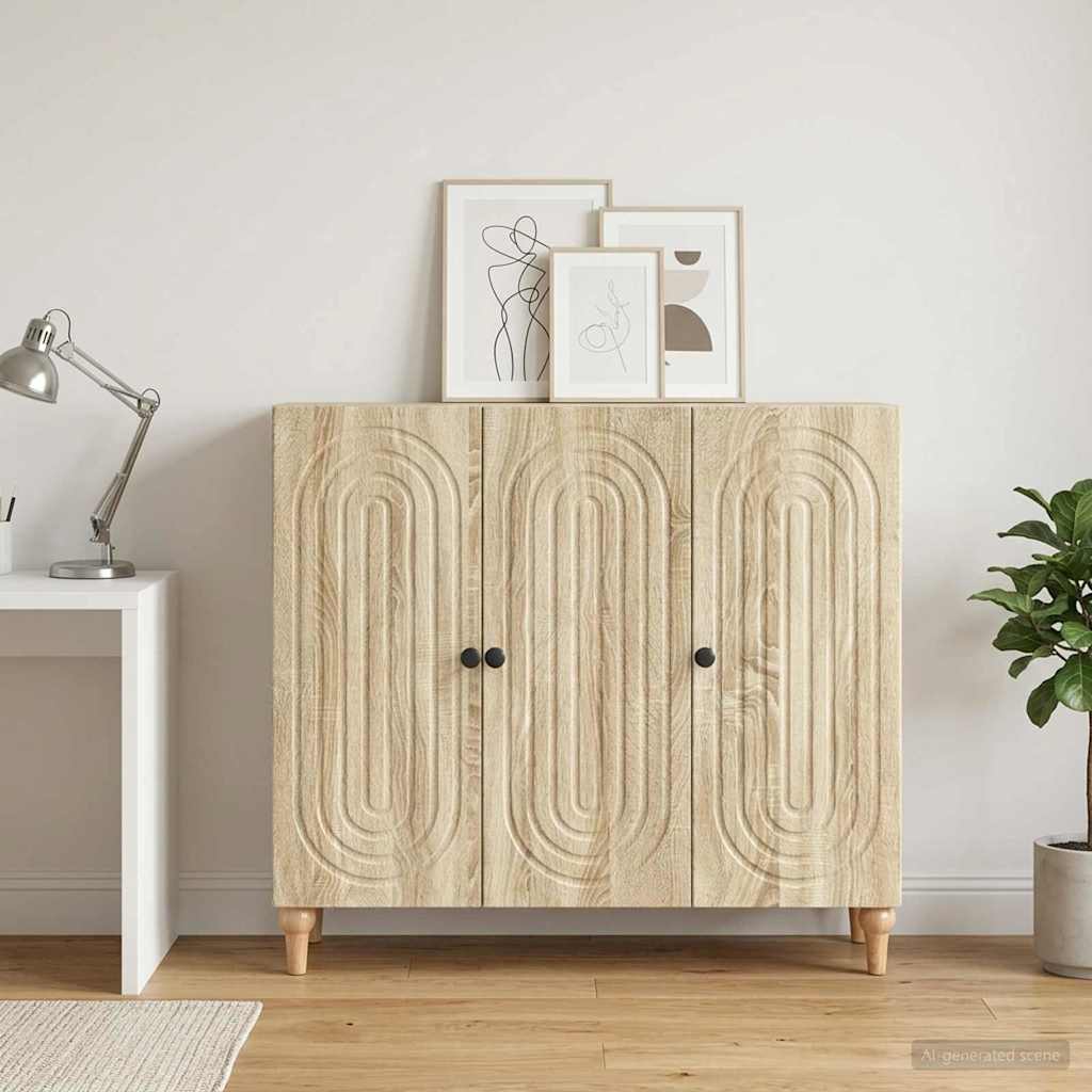 Sideboard Sonoma-Eiche 89 x 34,5 x 80 cm Holzwerkstoff
