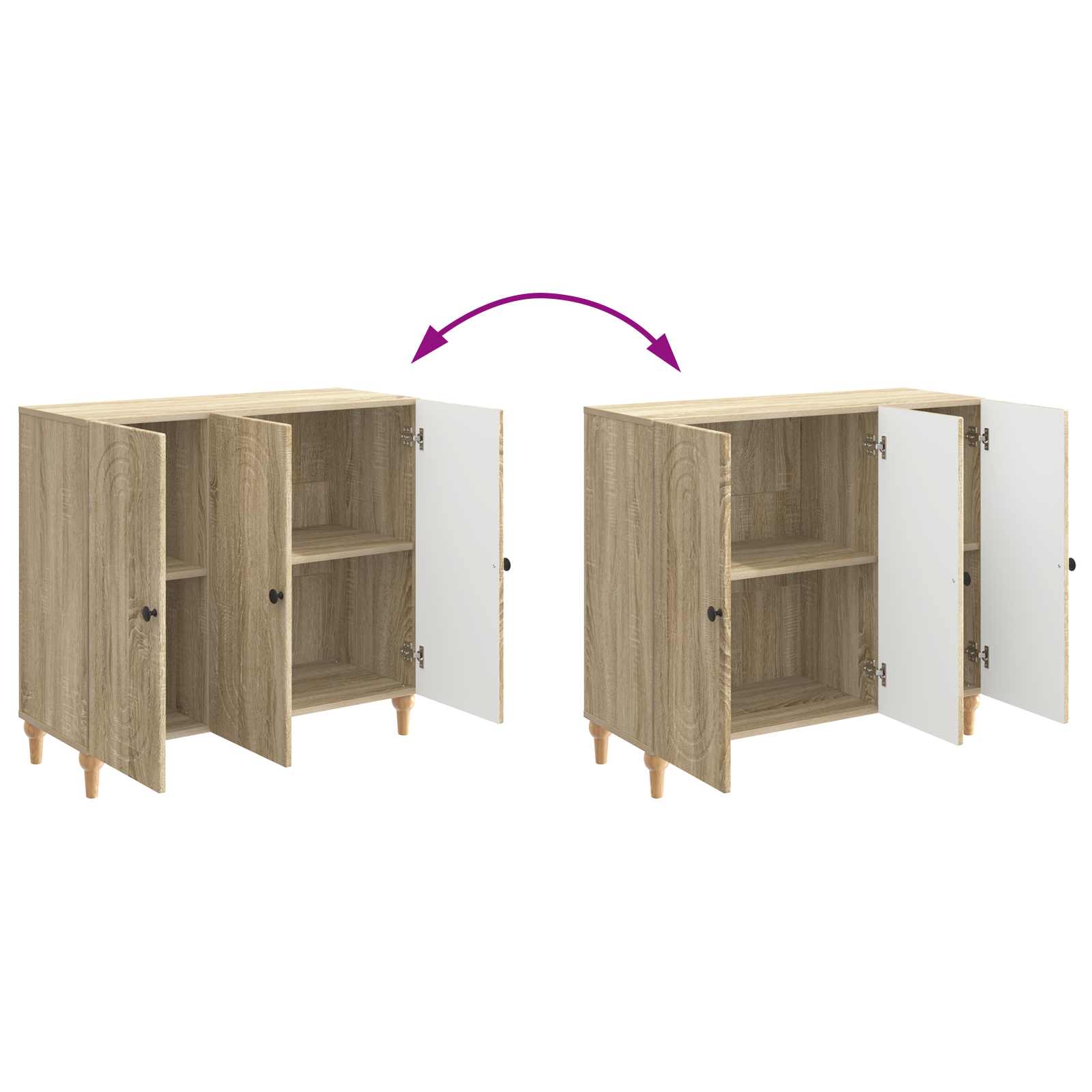 Sideboard Sonoma-Eiche 89 x 34,5 x 80 cm Holzwerkstoff