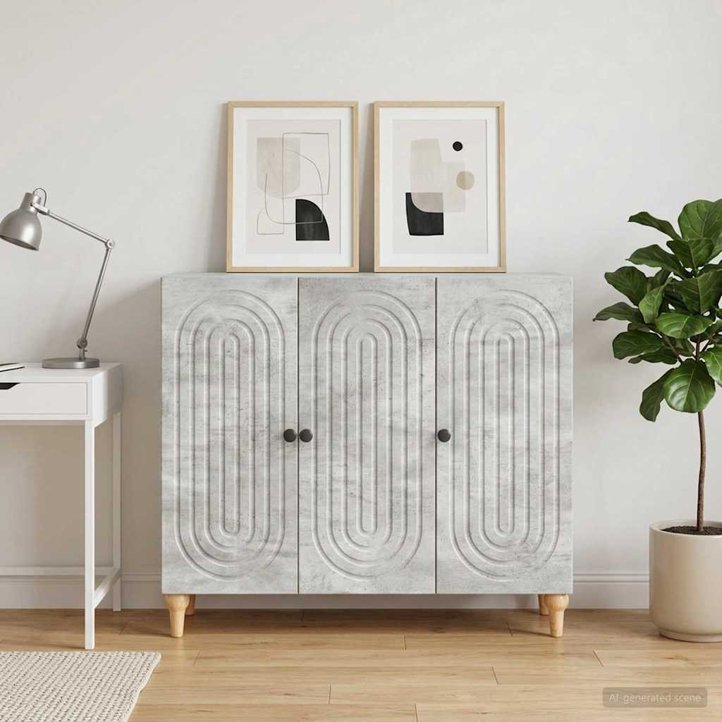 Sideboard Betongrau 89 x 34,5 x 80 cm Holzwerkstoff