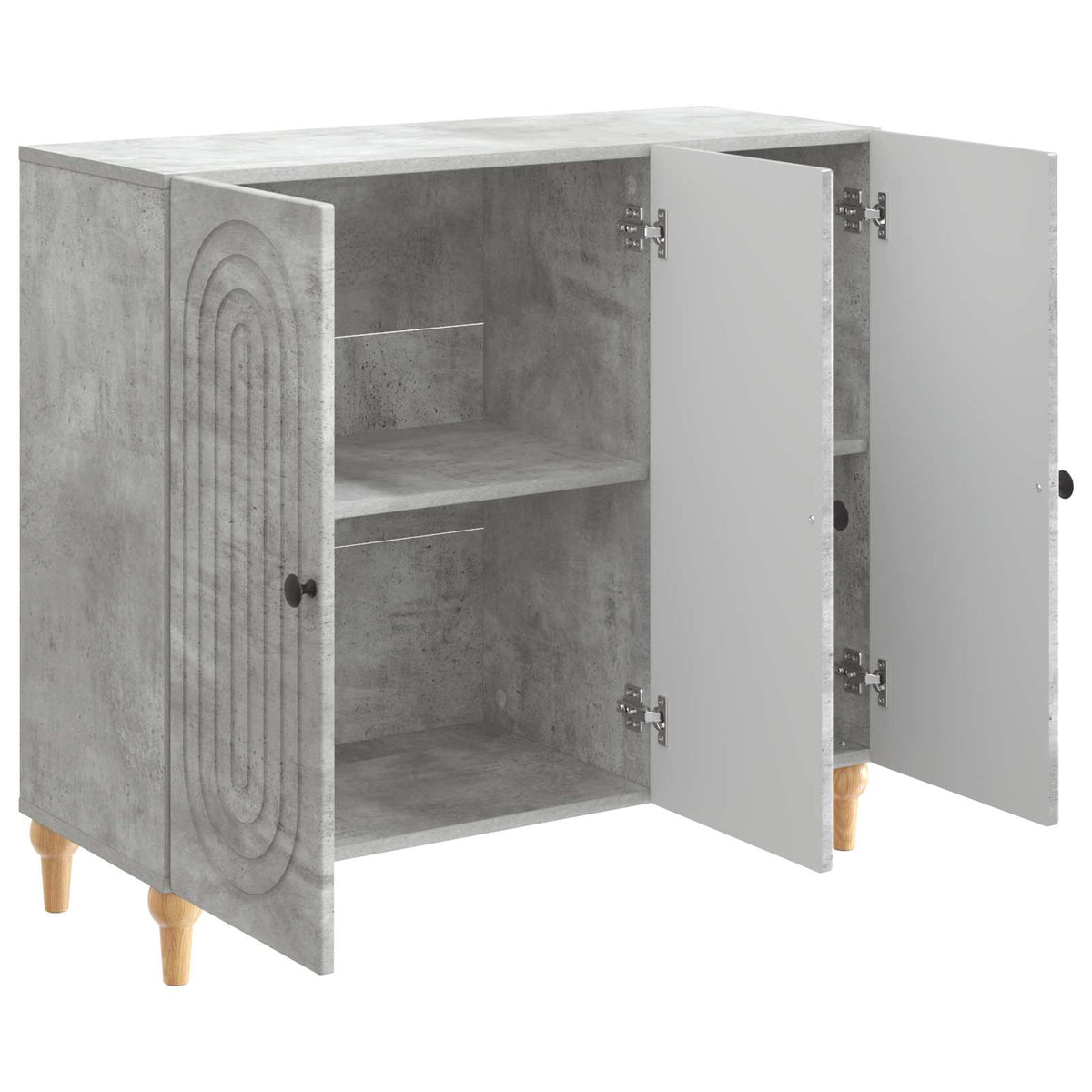Sideboard Betongrau 89 x 34,5 x 80 cm Holzwerkstoff