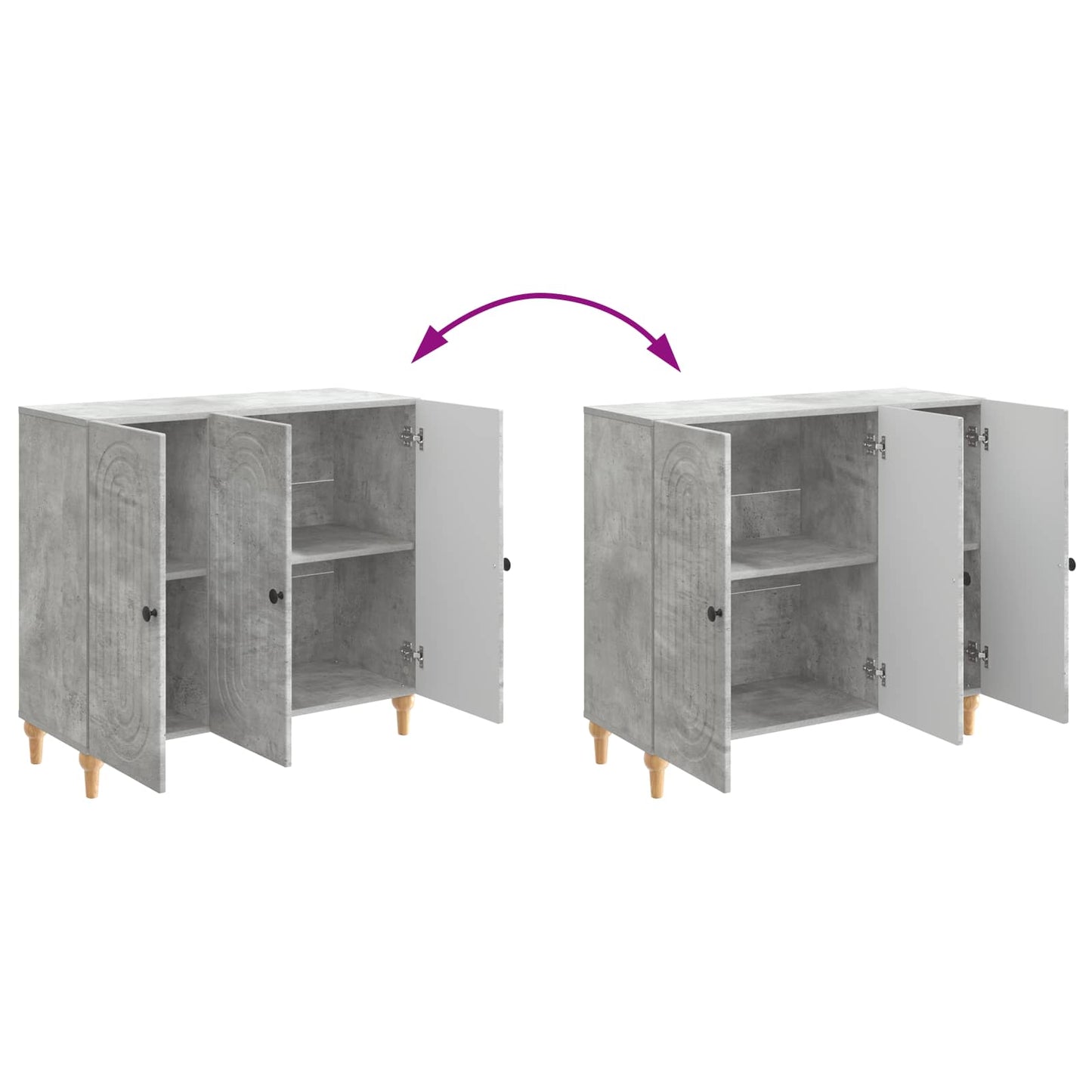 Sideboard Betongrau 89 x 34,5 x 80 cm Holzwerkstoff