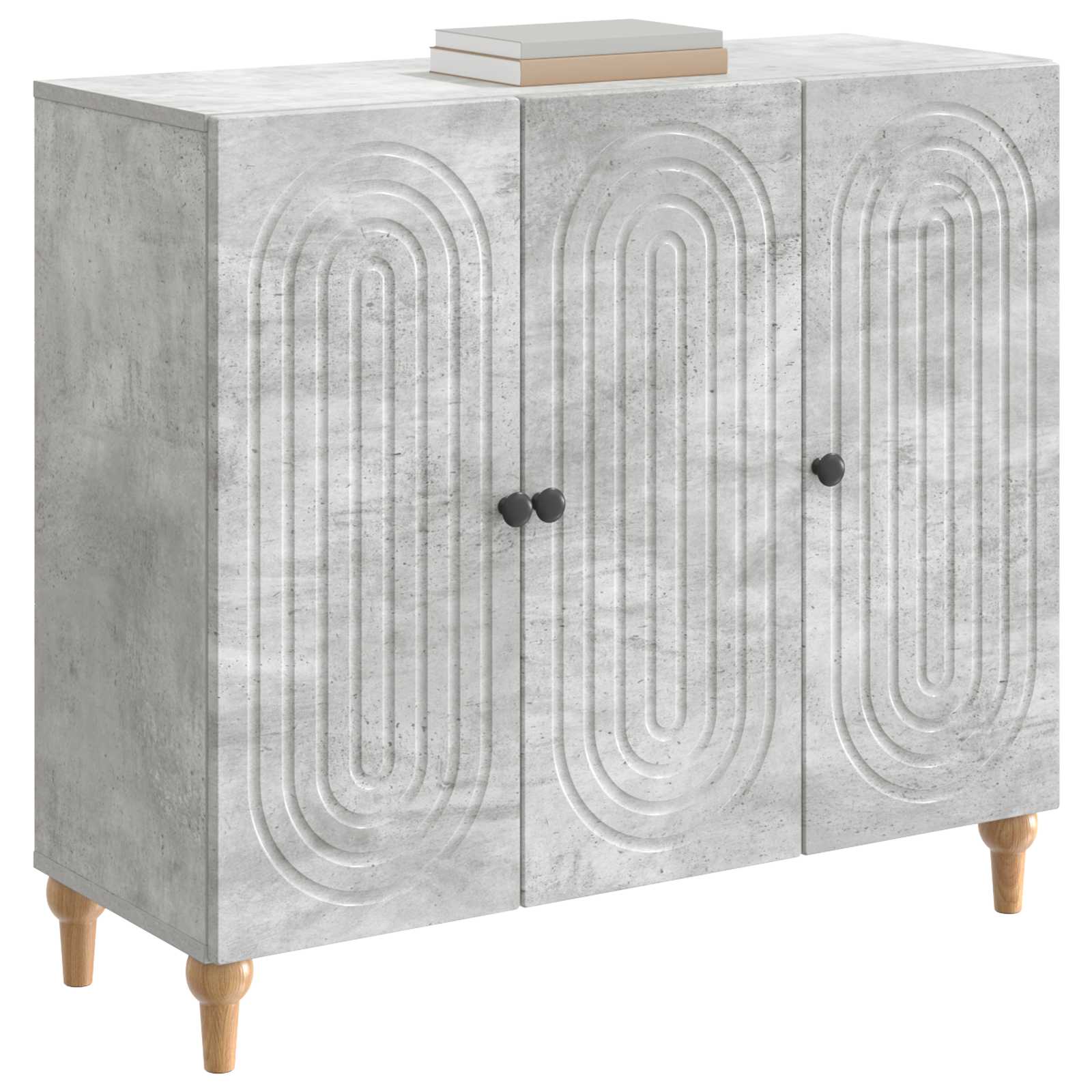 Sideboard Betongrau 89 x 34,5 x 80 cm Holzwerkstoff