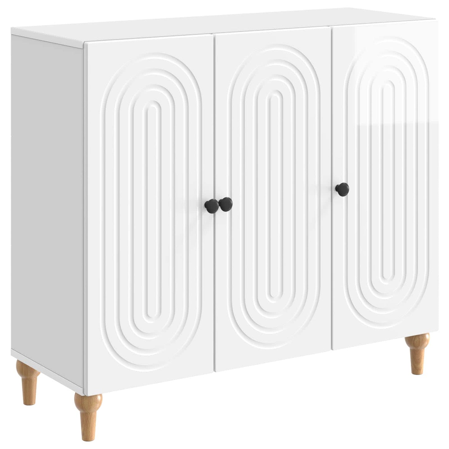 Sideboard Hochglanz Weiß 89 x 34,5 x 80 cm Holzwerkstoff