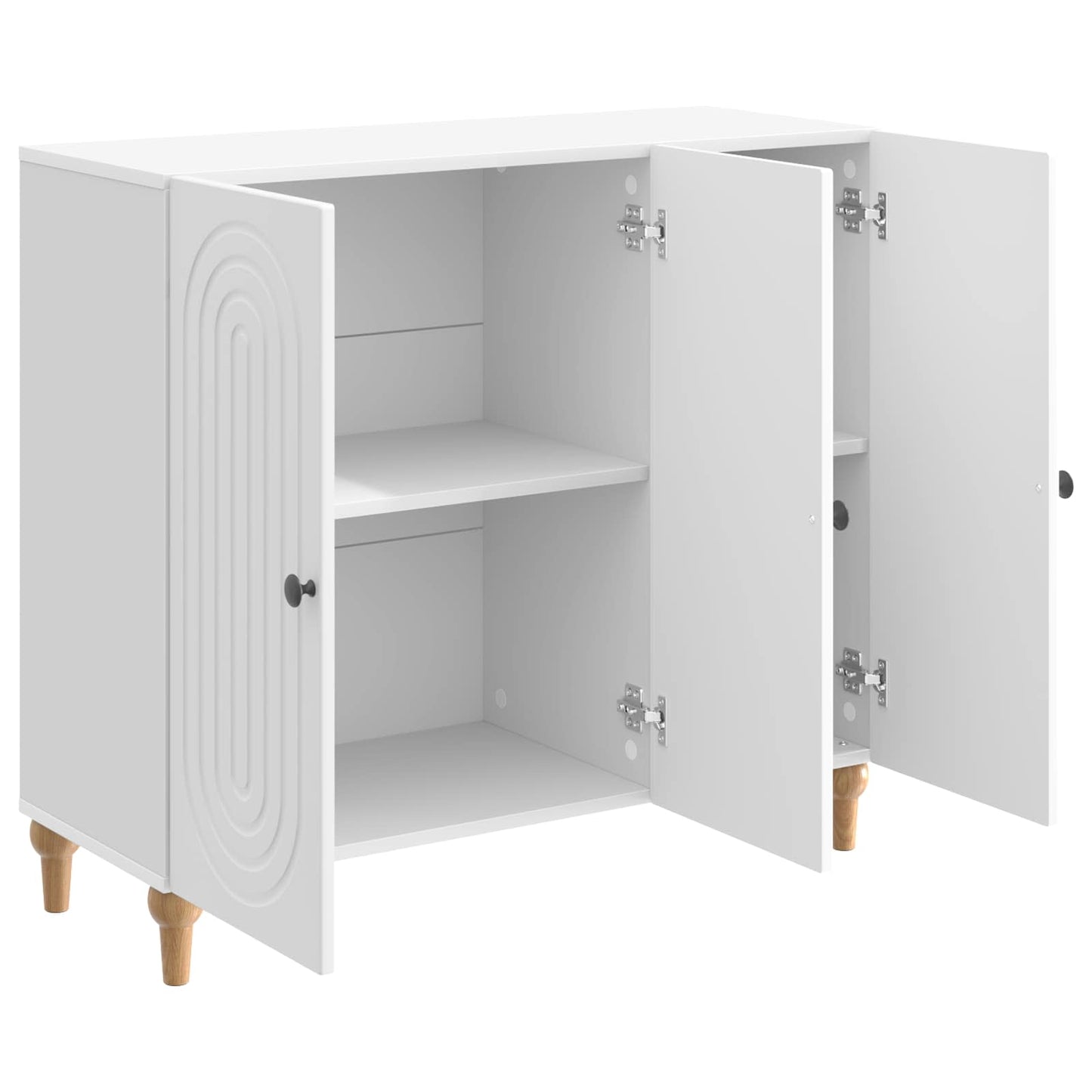 Sideboard Hochglanz Weiß 89 x 34,5 x 80 cm Holzwerkstoff