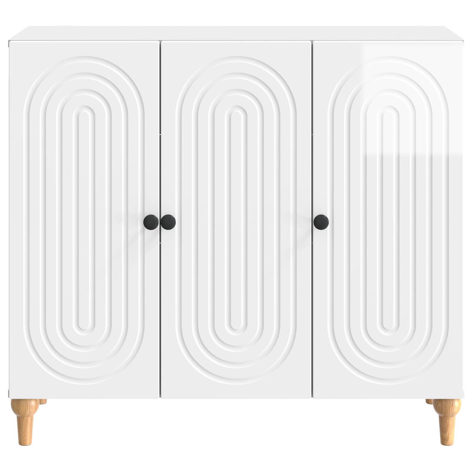 Sideboard Hochglanz Weiß 89 x 34,5 x 80 cm Holzwerkstoff