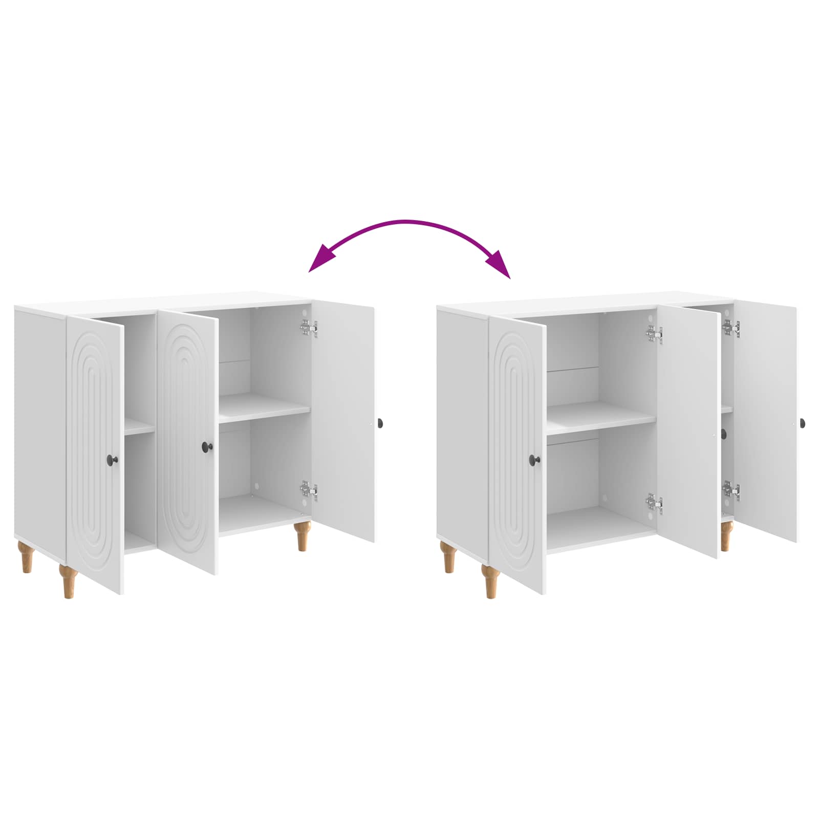 Sideboard Hochglanz Weiß 89 x 34,5 x 80 cm Holzwerkstoff