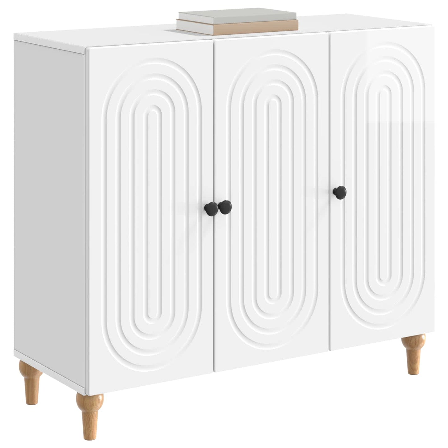 Sideboard Hochglanz Weiß 89 x 34,5 x 80 cm Holzwerkstoff