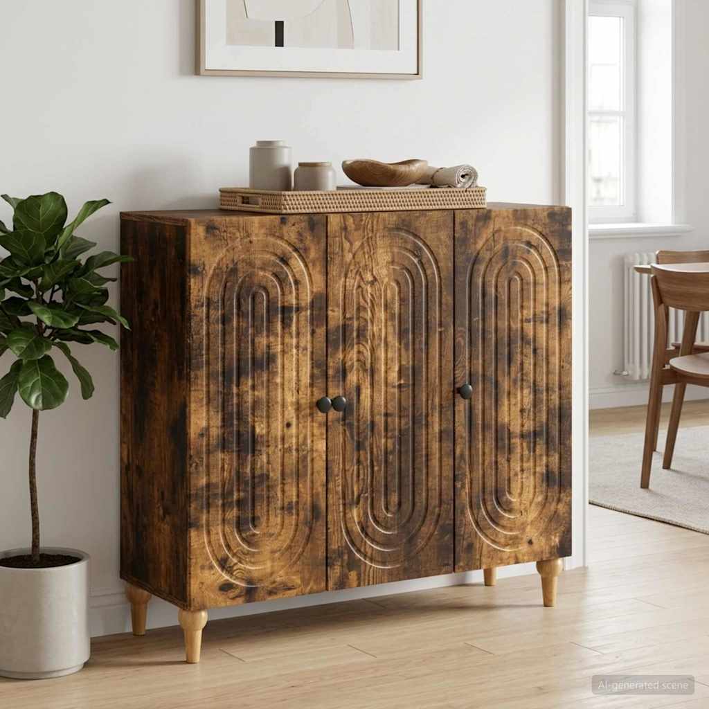 Sideboard Räuchereiche 89 x 34,5 x 80 cm Holzwerkstoff